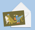 Card / Anne Julie Dudemaine - Festive Dinosaurs