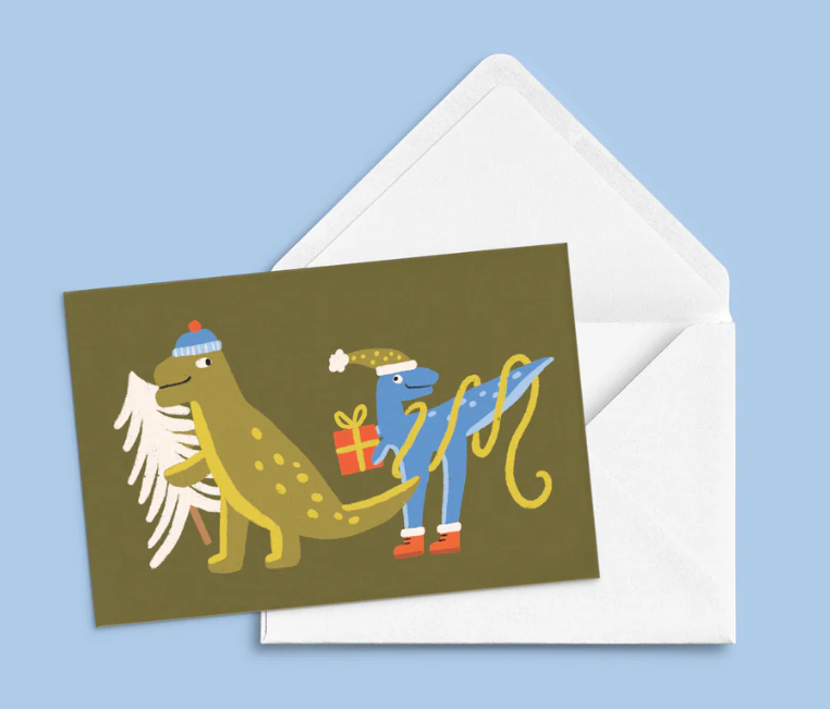 Card / Anne Julie Dudemaine - Festive Dinosaurs