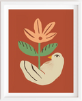 Affiche / Paperole - Julia GR - Oiseau Fleur - 8x10