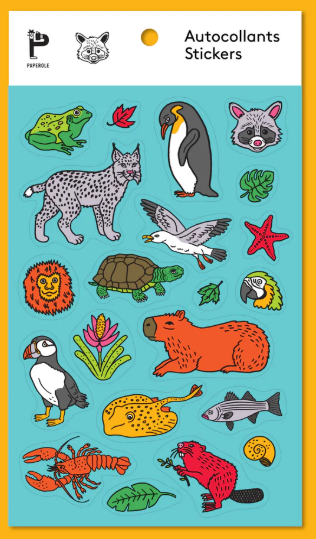 Planche de stickers / Francis Léveillée - 5 écosystèmes des amériques