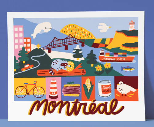 Affiche / Anne Julie Dudemaine - Les quartiers de Montréal - 8x10