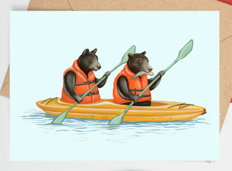 Card / Sardines Studio - Bear in Kayak