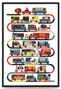 Affiche / Raymond Biesinger - Bookmobiles on Parade - 12x18