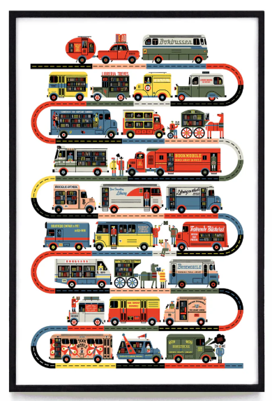 Affiche / Raymond Biesinger - Bookmobiles on Parade - 12x18