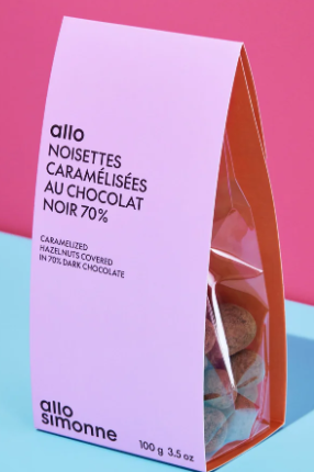Noisettes / Allo Simonne - Caramélisées au Chocolat Noir 70%