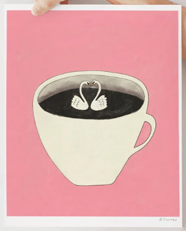 Affiche / TOUTE - Cygnes espresso - 8x10