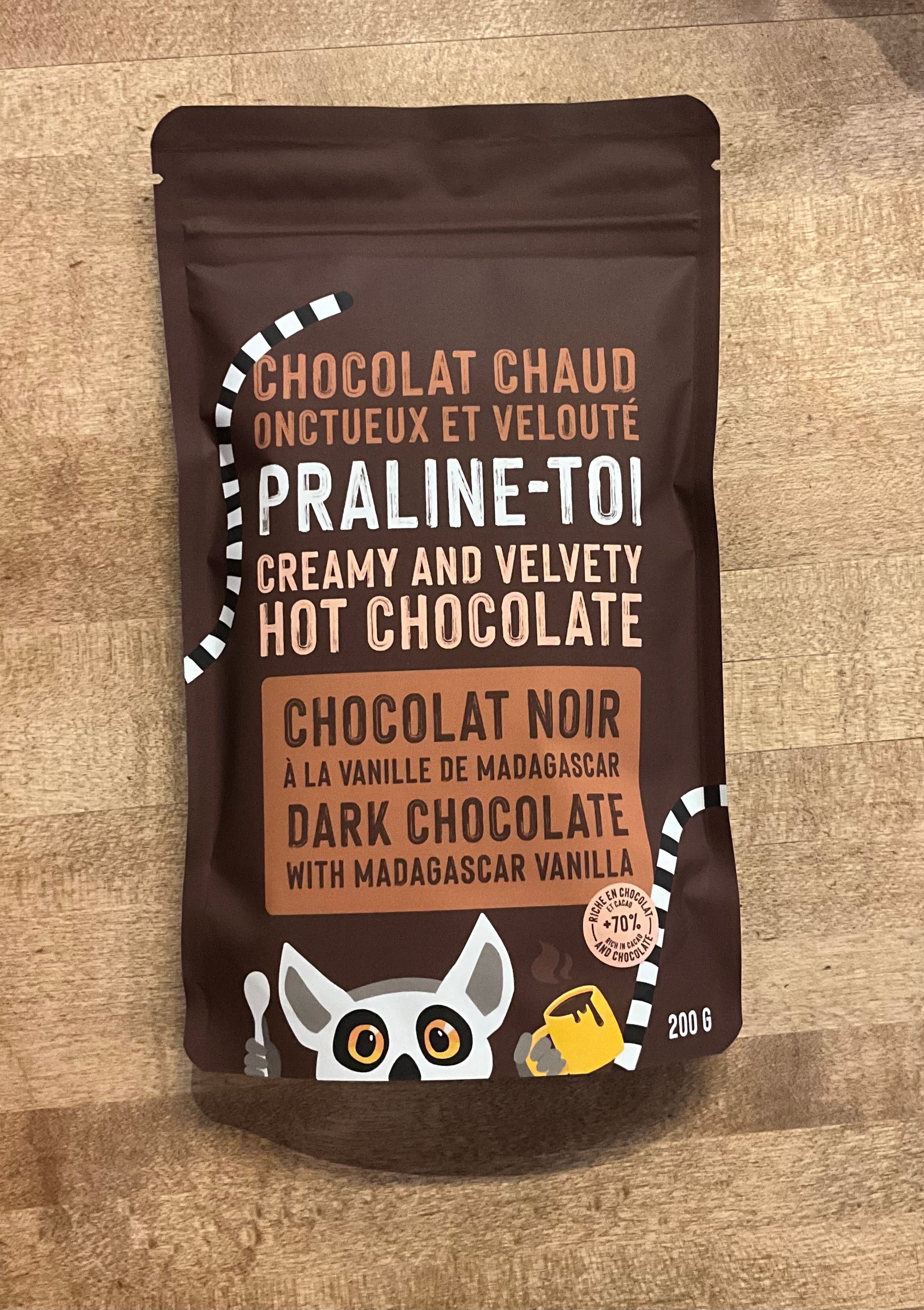 Mélange à Chocolat chaud / Praline-toi - Chocolat noir à la vanille - 200g