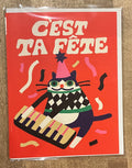 Carte / Paperole - Jess Hannigan - Chat festif - C’est ta fête
