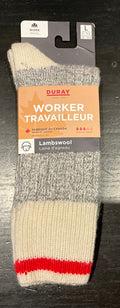 Bas / Duray - Travail - 50% Laine - Gris blanc rouge
