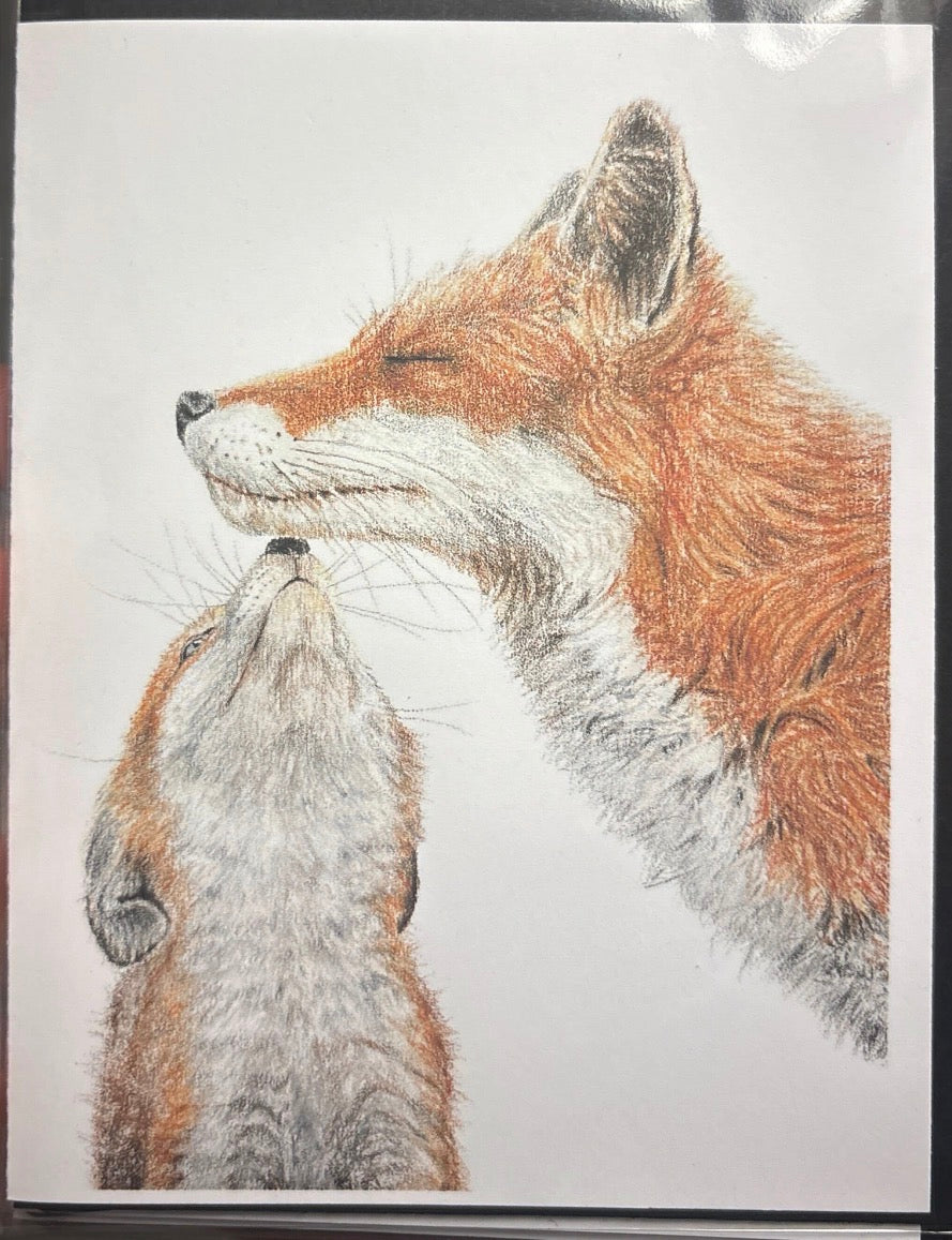 Carte / Le Nid - Renard et bébé couleur