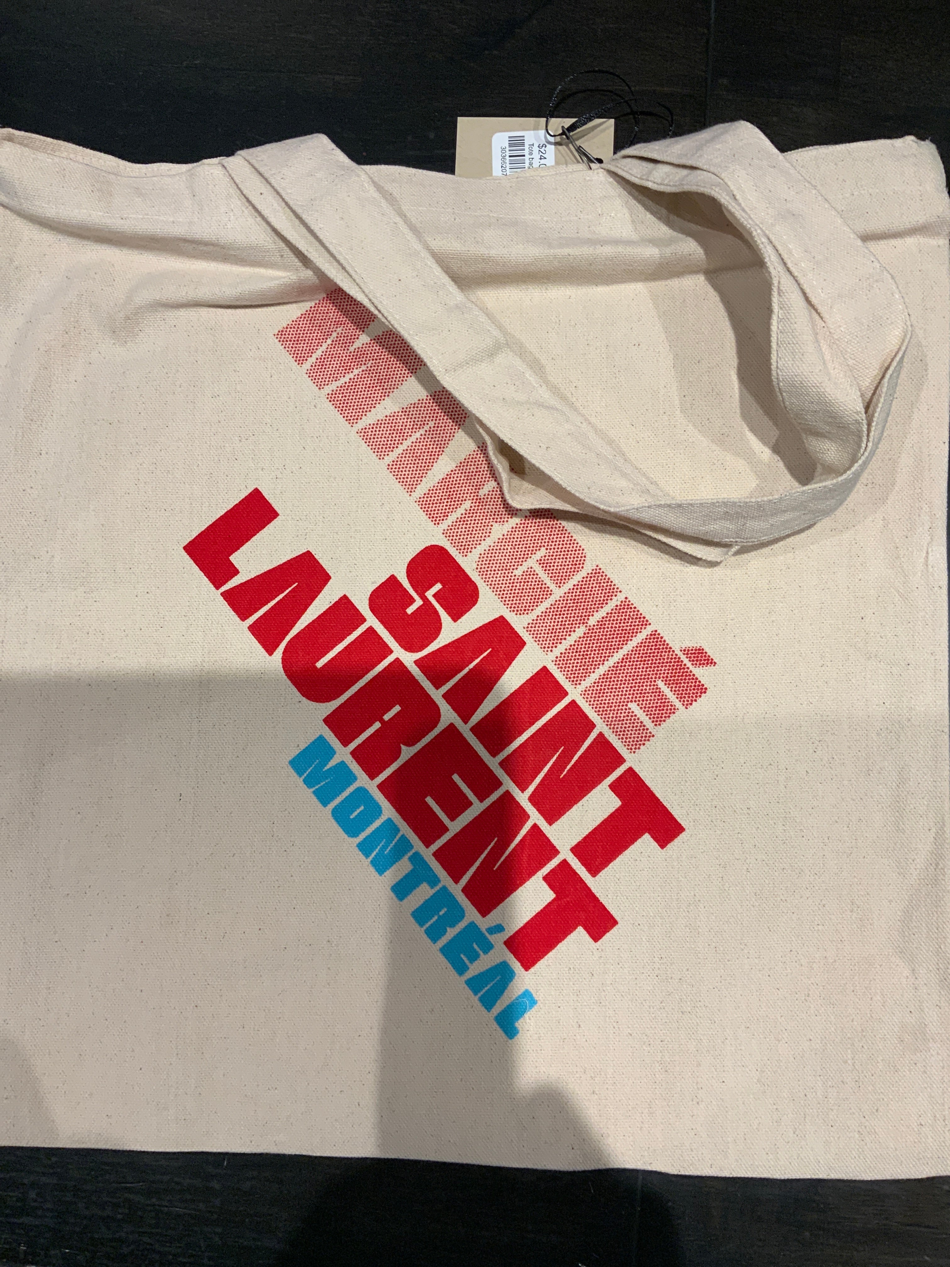 Tote bag / MSTL - Marché Saint Laurent - Écriture diagonale
