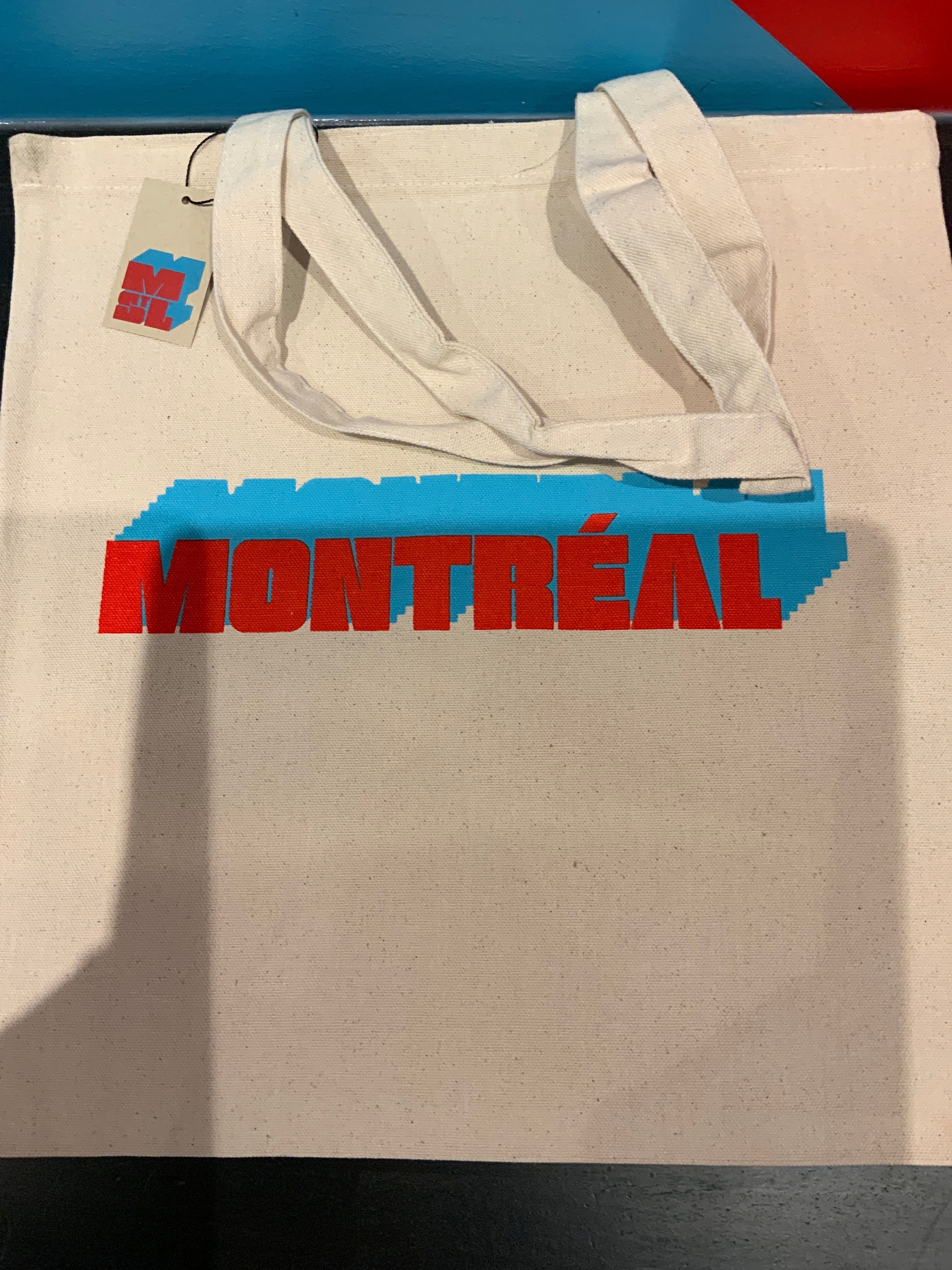 Tote bag / MSTL - Montréal rouge et bleu